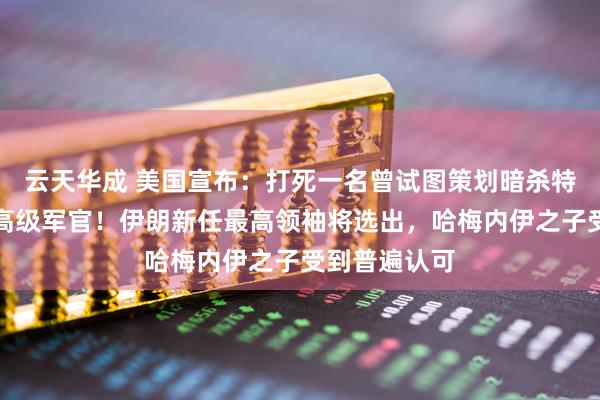 云天华成 美国宣布：打死一名曾试图策划暗杀特朗普的伊朗高级军官！伊朗新任最高领袖将选出，哈梅内伊之子受到普遍认可